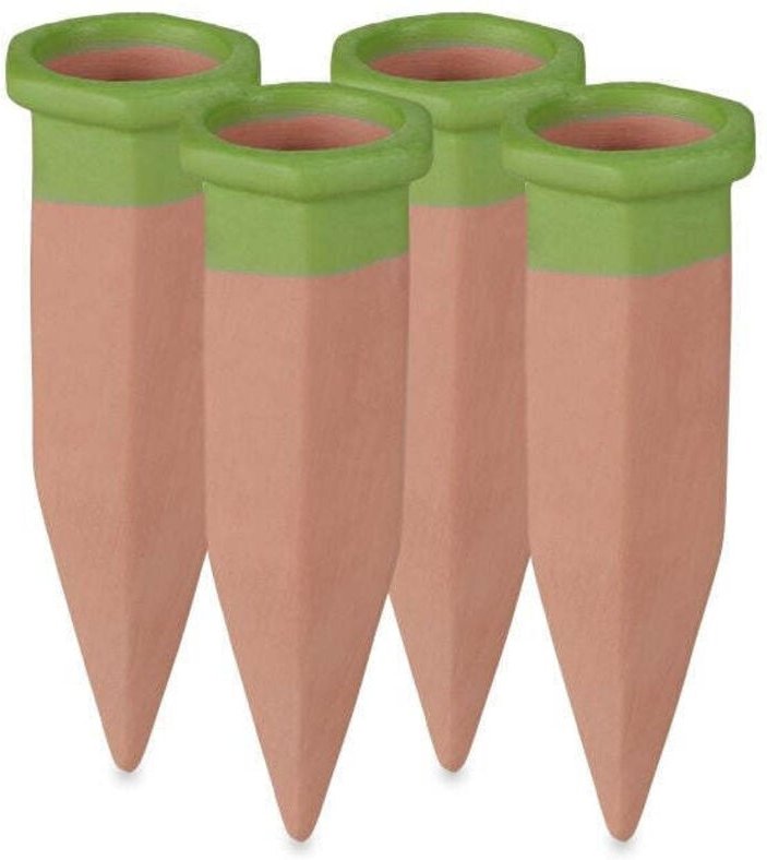 Set of 4 clay watering spikes