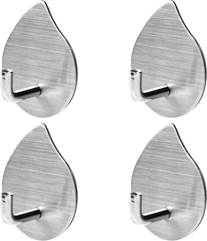 Triomphe - 4 Stück Klebehaken Selbstklebende Wandhaken Edelstahlhaken Wasserdicht Rostfrei Haken Ohne Bohren für Schlafz...