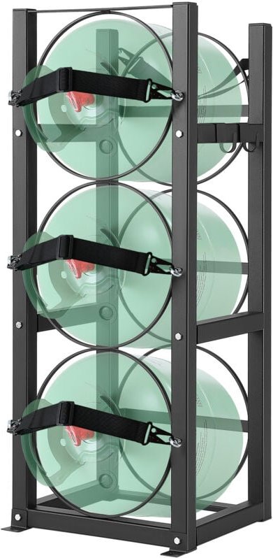 Vevor Kältemitteltankgestell, mit 3 Flaschentanks 30 lbs, Flaschentankgestell 12,79 x 12,99 x 33,07 Zoll, Kältemittelfla...