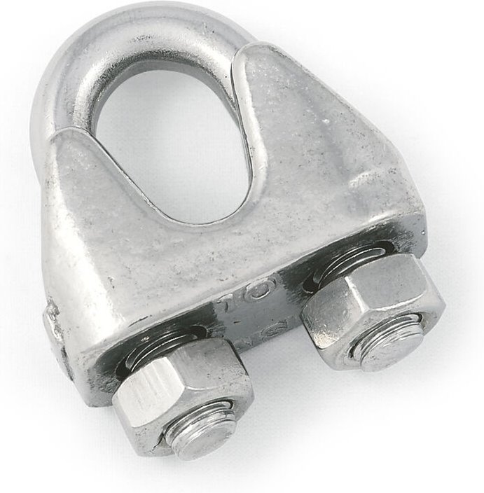 So-tech - 2er Pack - Drahtseilklemme für 2 mm Edelstahl aisi 316 (V4A)