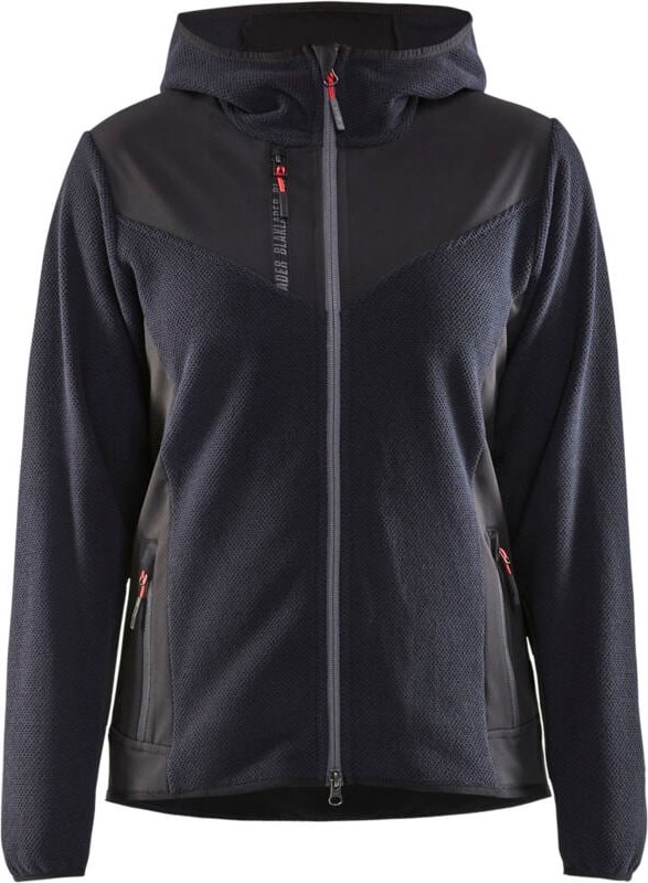 Arbeitsjacke aus Strick für Damen 5941 - Dunkelmarine/Schwarz M