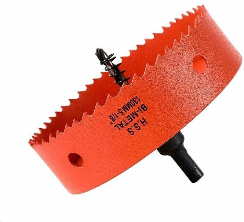 5-5/16'' (130 mm) Bimetall-Lochsäge, HSS-Hochgeschwindigkeitsstahl-Lochsäge, mit 1 Schaft und 1 Bohrer, für Trockenbauma...