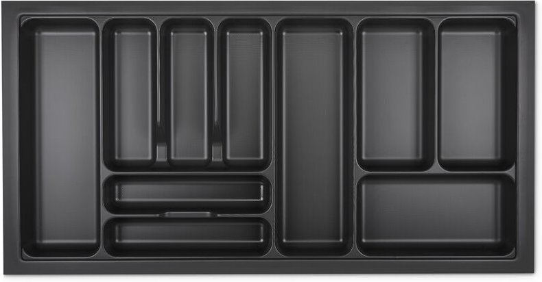 Thumbnail - So-tech - orga-box viii Besteckeinsatz Besteckkasten 911 x 480 mm Lavagrau mit Perlstruktur für 100er Schränke in Häcker...