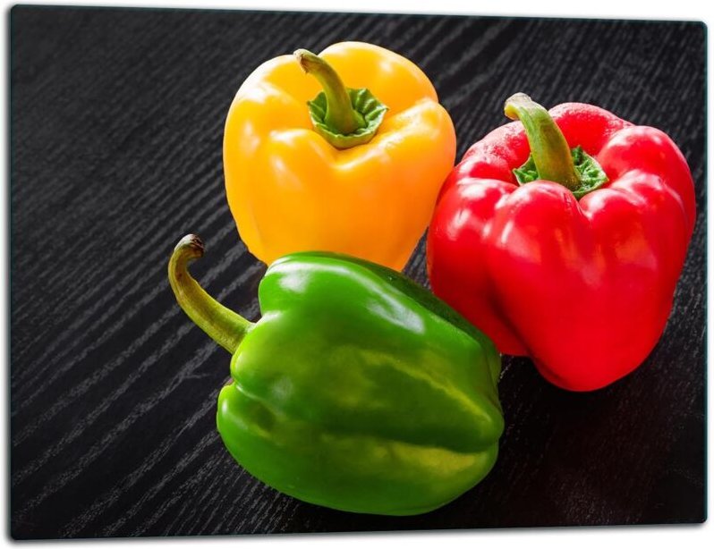 Glasschild Schneidebrett 52x40 Paprika