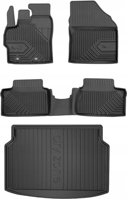 SET 77 Fußmatten und Matten für Toyota Yaris 4 Hybrid Schrägheck ab 2020