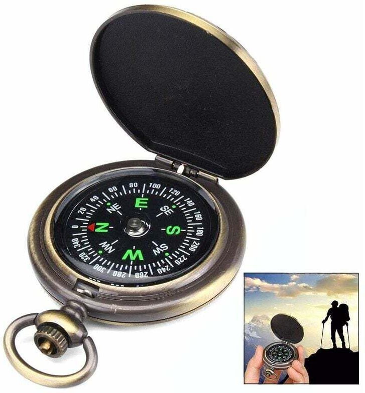 Taschenkompass, Wanderkompass für Reisen, Camping, Wandern, Erkunden