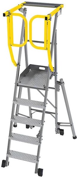 Matisère - Mobile Podestleiter klappbar 5 Stufen - Maximale Arbeitshöhe 3.25m - PAM5