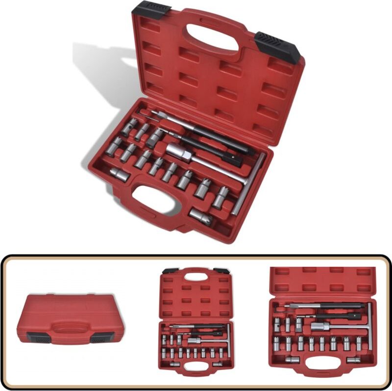 Vidaxl - Diesel Injektor Dichtsitz Fräser Set 17-teilig - Injektor Reparatur - Common Rail - Dieselmotor - Werkstattwerk...