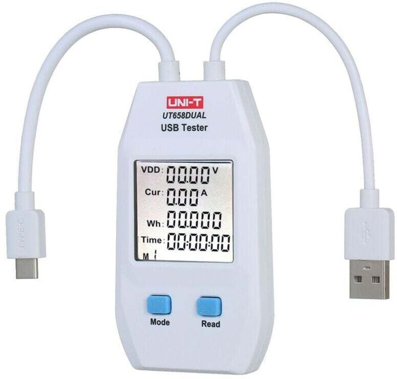 Thumbnail - USB-Leistungsmesser, LCD-USB-Tester, Detektor, Voltmeter, Amperemeter, digitaler Leistungskapazitätstester (UT658A), Dua...