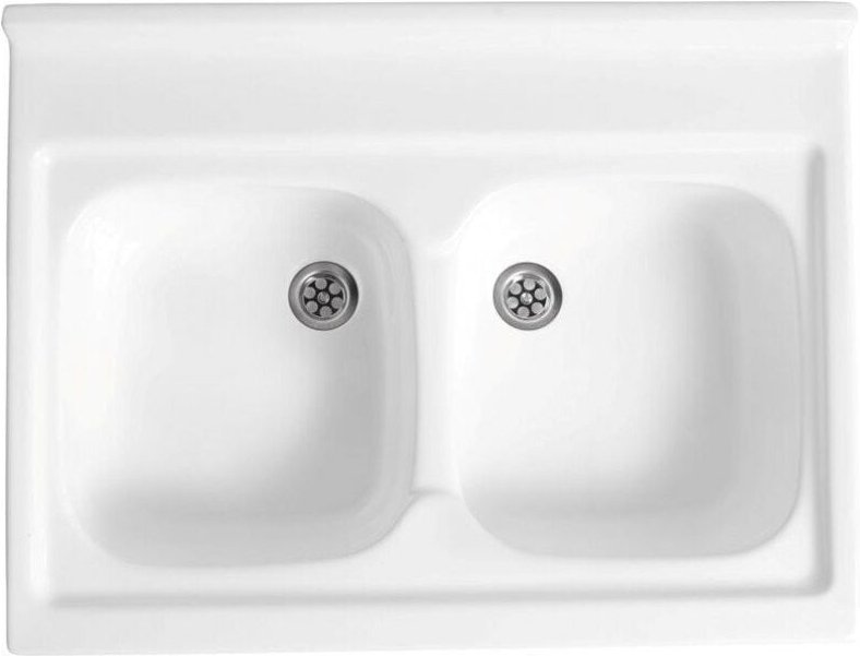 Küchenspüle 60x80 cm, 2 Becken + GRATIS SIPHON