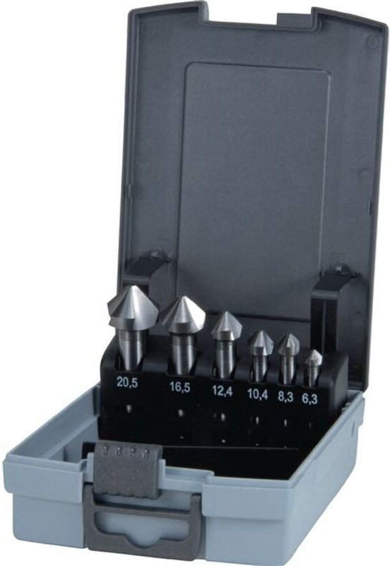 Thumbnail - Kegel- und Entgratsenker-Satz 6tlg. din 335 Form c 90° Hartmetall ø 6,3 - 20,5 mm in Kunststoffkassette - 102152HMRO - R...