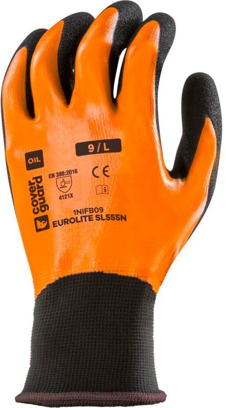 Pack mit 10 Paar Arbeitshandschuhen SIMPLY PRO SL555N End Nitril-Handfläche+3/4 Rückseite Größe 11