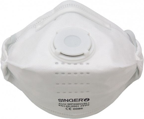 Faltbare Halbmaske mit Ventil Singer FFP2 nr d - AUUMP200VSL