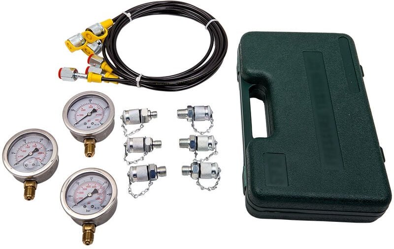 Hydrauliktester Hydraulik Manometer Set 250 - 600 bar Druckprüfer Werkzeug TestHydrauliktester Hydraulik Manometer Set 2...