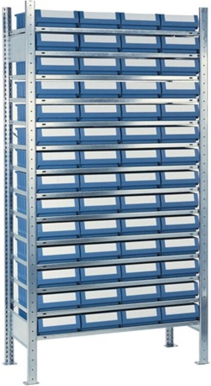 Steckregal H2000xB1.000xT400mm Grundregal 14 Stahlböden 56 x 5 - 9000453760