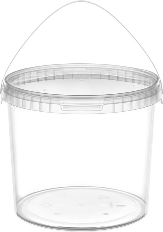 Thumbnail - Garronda Eimer mit Deckel 5 L für die Lagerung von Lebensmittel- und Chemischen Produkten 50 Stück Transparent GD-0072