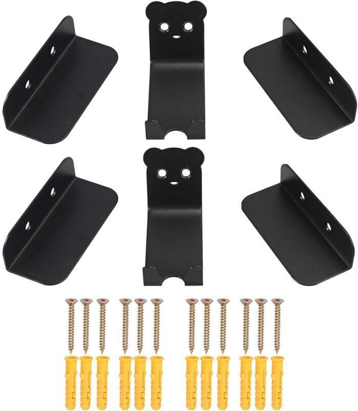 KZQ - Fahrradpedal-Wandhaken, 2er-Pack Fahrrad-Wandhalterung, Fahrradreifen-Aufbewahrungsregal, Schwarz