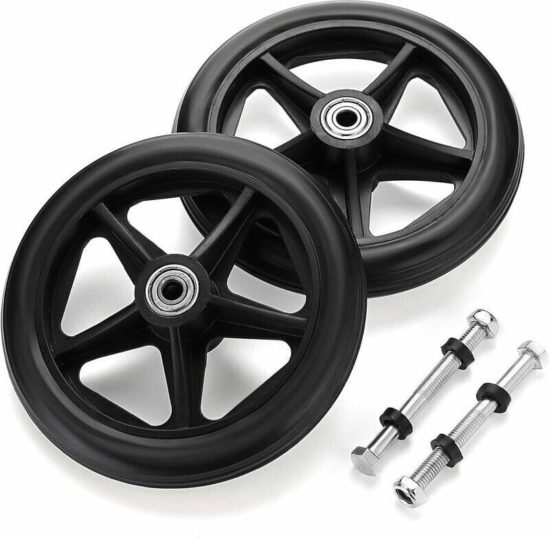 2 confezioni da 6 pollici ruote di ricambio in gomma per sedie a rotelle, deambulatori, deambulatori, rotelle di ricambi...