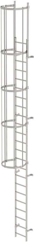Günzburger Steigtechnik - einzügige Steigleiter mit Rückenschutz (Bau) Edelstahl 7,64 m - 530110