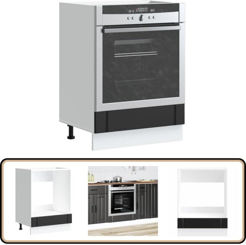 Herdumbauschrank Lucca Schwarz Holzwerkstoff - Vidaxl