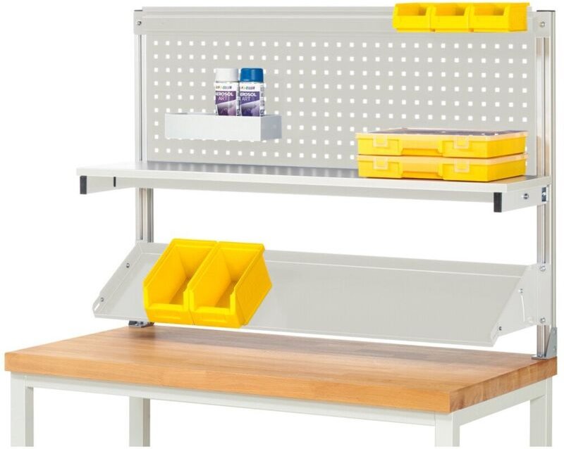 Thumbnail - System-Aufbau (Komplettset-01 B1250 mm), zur Montage auf Arbeitsplatte, RAL7035 - RAU