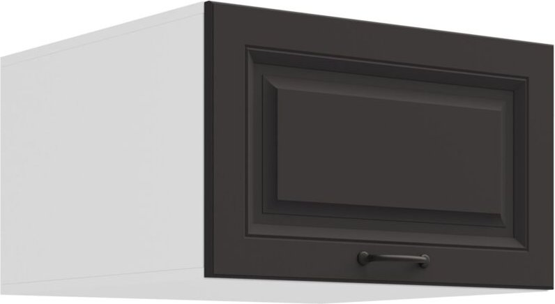 Aufsatzschrank Hochschrank 60 cm STILO Grau + Weiss Küchenzeile Küchenblock Küche Landhaus