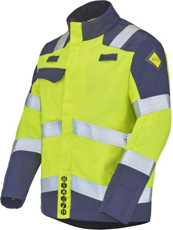Thumbnail - Lumberjacke Ata Neon-Gelb / Marineblau L
