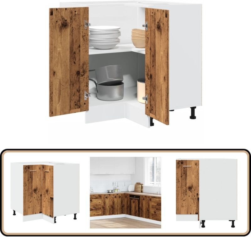 Küchenschrank Altholz-Optik 75,5x75,5x81,5 cm Holzwerkstoff - Vidaxl