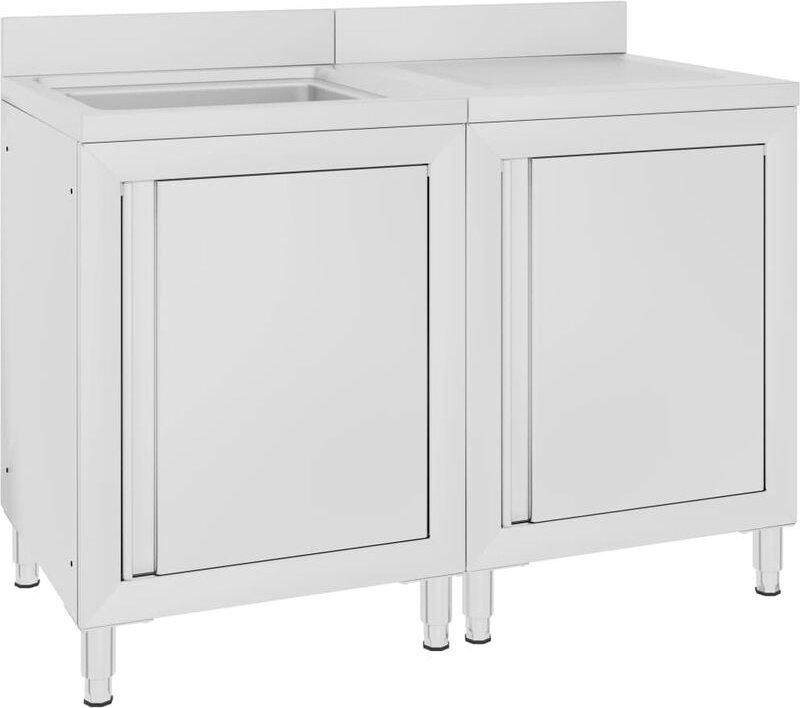 Maison Exclusive Gastro-Spülenunterschrank Edelstahl 120x60x96 cm