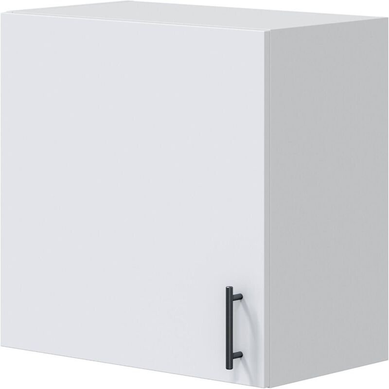 Hängeschrank 1 Tür Este, Wandregal, Multifunktionshilfe-Schrank, 60x34 h59 cm, Weiß - Dmora