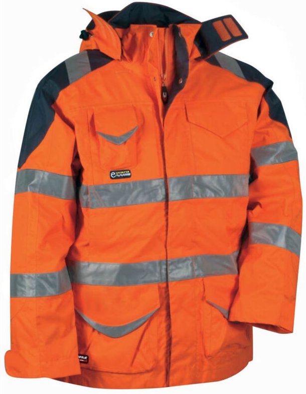Thumbnail - 4 in 1 Winter-Warnschutzjacke wind- und wasserdicht bis -49 °C orange 52