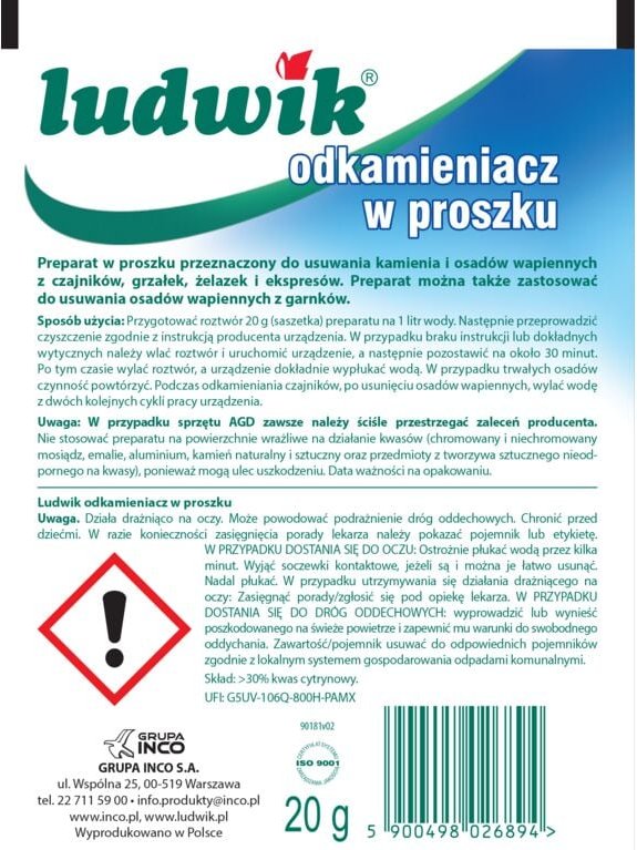 Ludwik Entkalkerpulver 20g