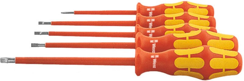 Elektriker-Schraubendreher-Satz, vollisoliert, mit Kraftform-Heft, 5-teilig - Wera