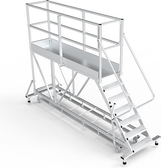 Mobile Plattform mit Geländer total - Maximale Arbeitshöhe 2.60m - PTF2503-PT-KRE