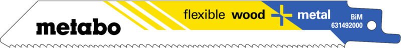 25 Säbelsägeblätter flexible wood + metal 150 x 0,9 mm, BiM, 1,8-2,6 mm/ 10-14 tpi (628246000) - Metabo