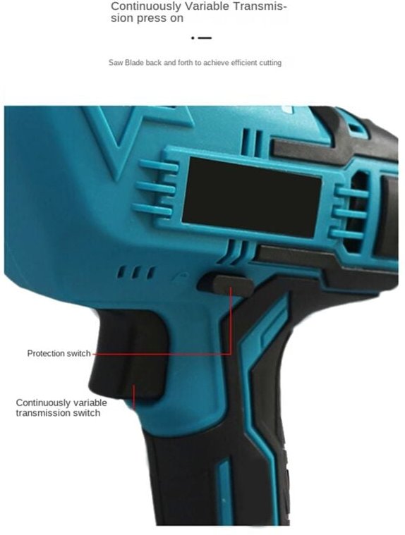Akku-Säbelsäge, elektrische Säbelsäge mit variabler Geschwindigkeit, Schneidwerkzeug für Metall und Holz, für 18-V-Akku