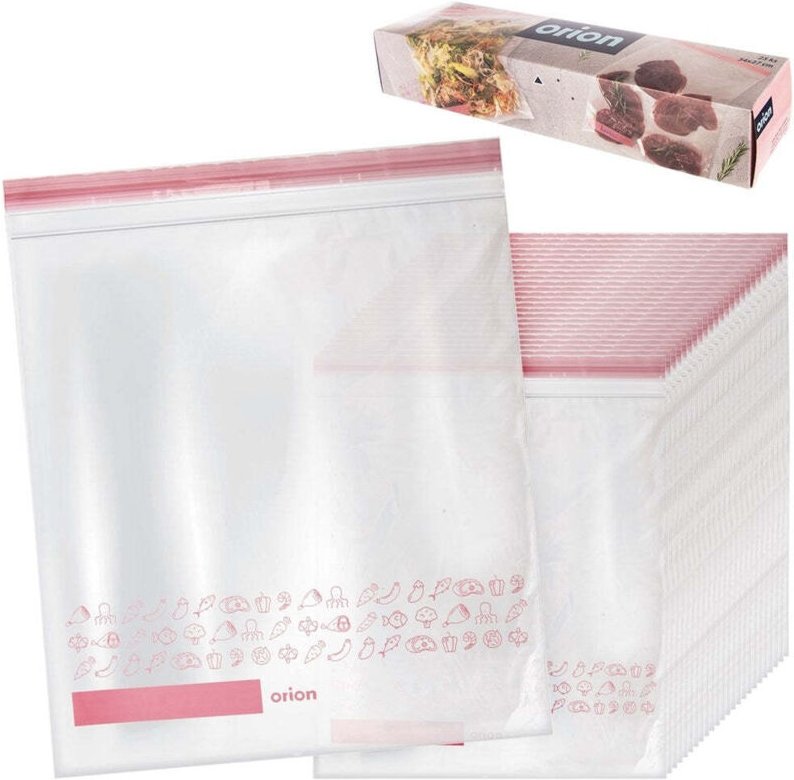 Plastic bags with tight closure for fridge and freezer 25 pack