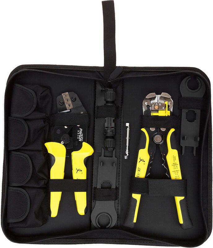 Multifunktionale Crimpzange, Professionelles MC4-Solarpanel-Crimpwerkzeug 2,5-6 mm² Kit 14-10 AWG Drahtcrimper Solarkabe...