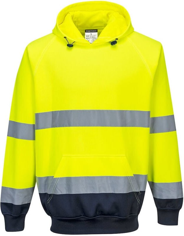 Thumbnail - Kapuzensweatshirt in zweifarbigem Gelb/Navy L