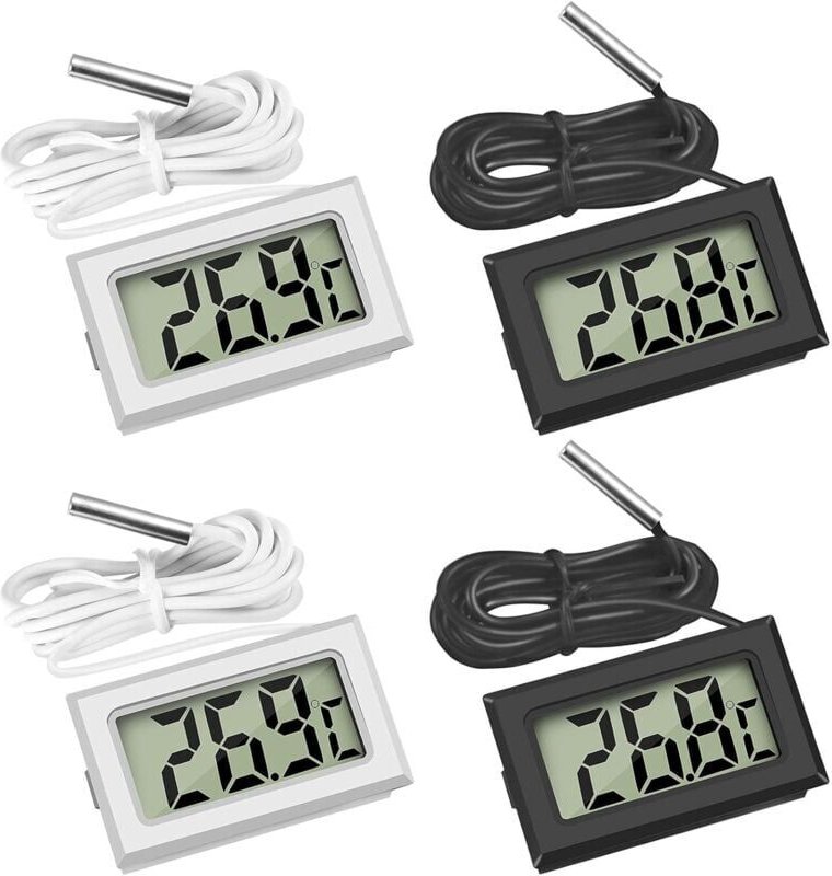 SNQ - Mini-Digital-LCD-Thermometer, Temperatur mit Temperaturfühler, Sensortester für Kühl- und Gefrierschränke, Aquarie...