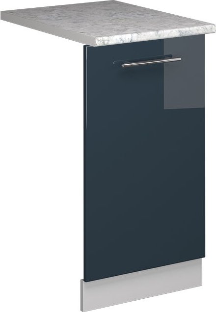 Geschirrspülblende Fame-Line, Dunkelblau Hochglanz, 45 cm , AP Marmor, Vicco