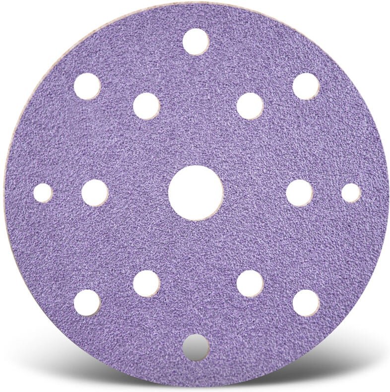 MENZER Purple HD Klett-Schleifscheiben, 150 mm, 15-Loch, f. Exzenterschleifer, Keramik-Mix (50 Stk.) K80