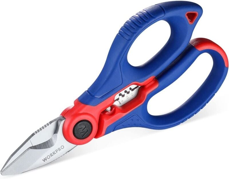 Workpro - Elektrikerschere Kabelschere Universalschere, Multi Schere mit Abisolierzange, Multifunktions-Edelstahlschere ...