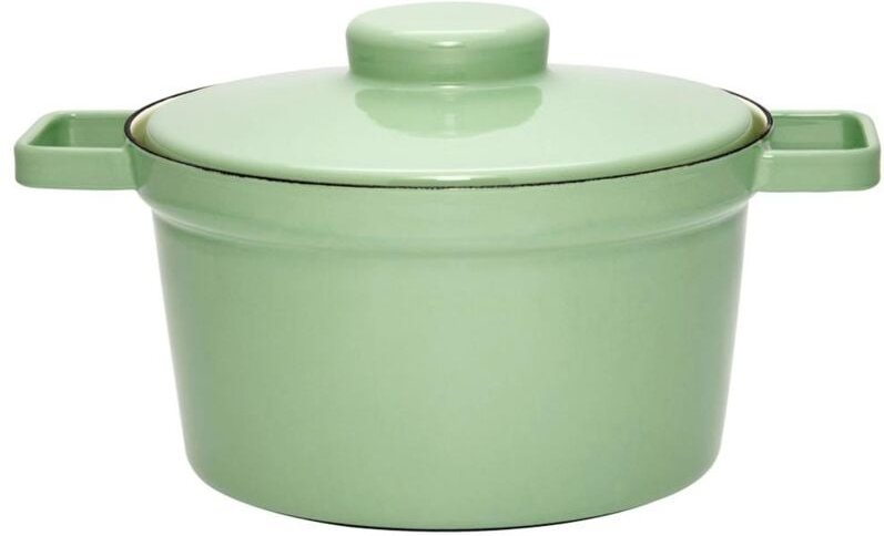 Riess Aromapot Emaille Topf mit Deckel 24 cm grün