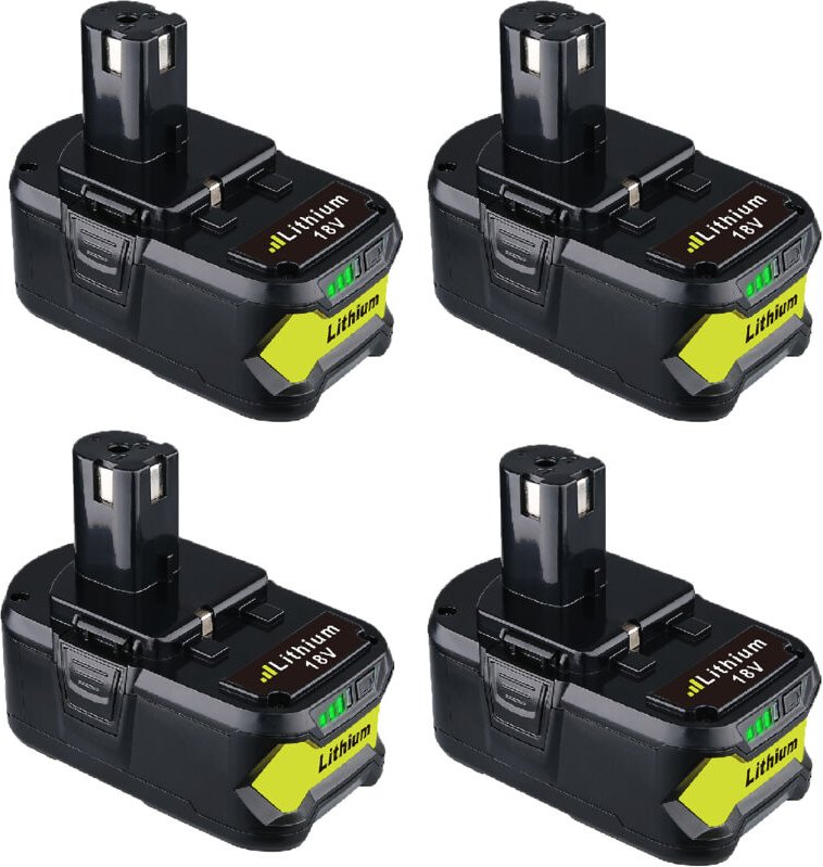 Pdstation - 4X8.0Ah 18V Lithium Akku Ersatz für Ryobi One Plus Akku P104 P108 P102 P103 P105 P107 P109 P122 BPL-1815 BPL...