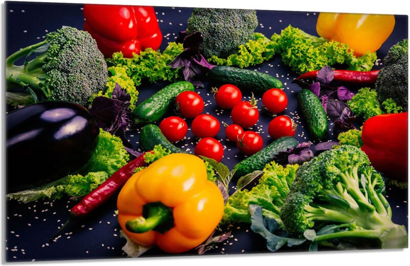 Glasschutzplatte für den Herd 80x52 Gemüse