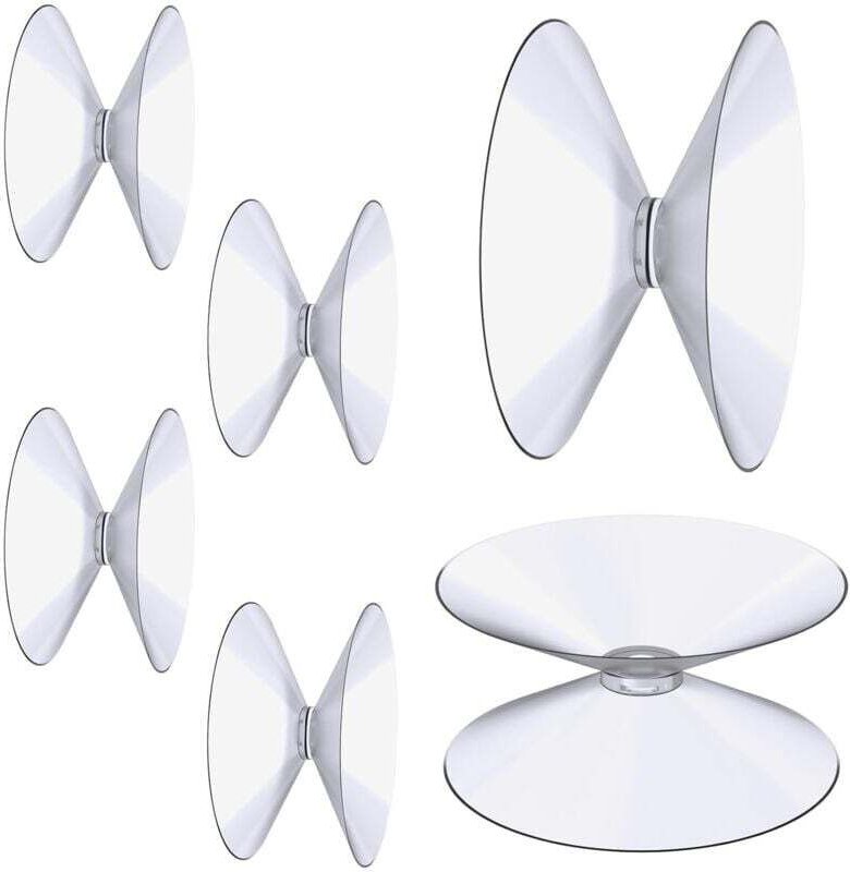 Thumbnail - Doppelseitige Saugnäpfe, 6 Stück 4 cm transparente Saugnäpfe, extra starker PVC-Kunststoff-Vorhangaufhänger, Isolationss...