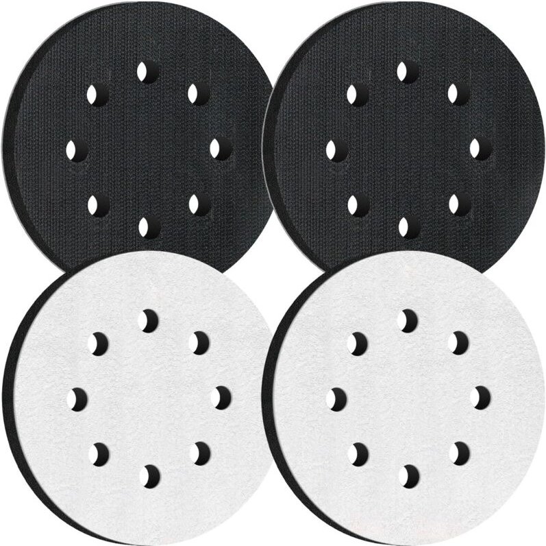 Stück 5 Zoll Schaumstoff-Schleifpads mit 8-Loch-Schnittstelle und Klebeschlaufen für Exzenterschleifer