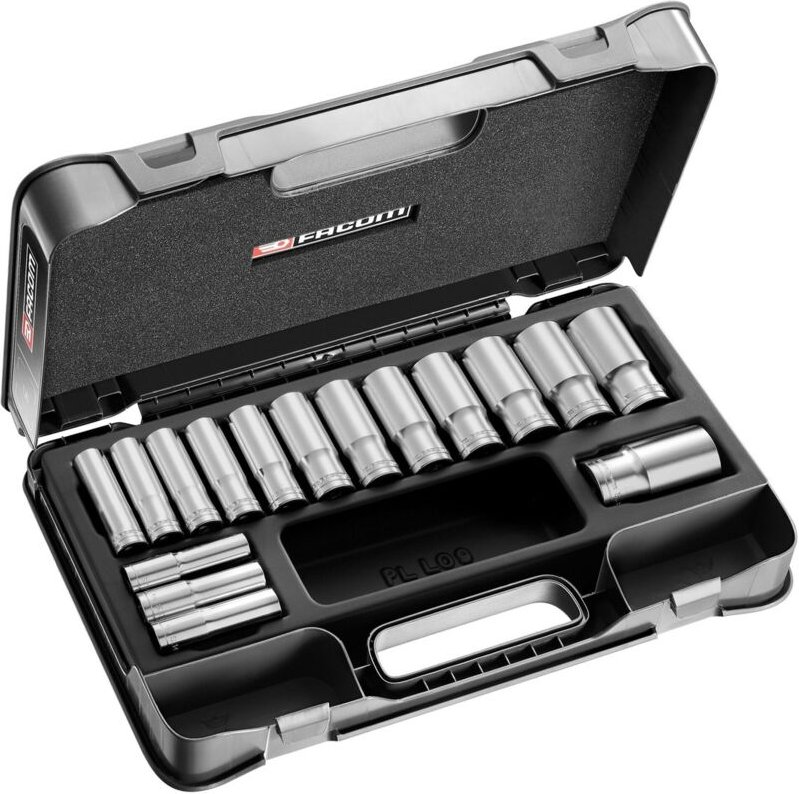 Steckschlüsselsatz 1/2 lang 6-kant metrisch Facom 16 Teile - S.405AE