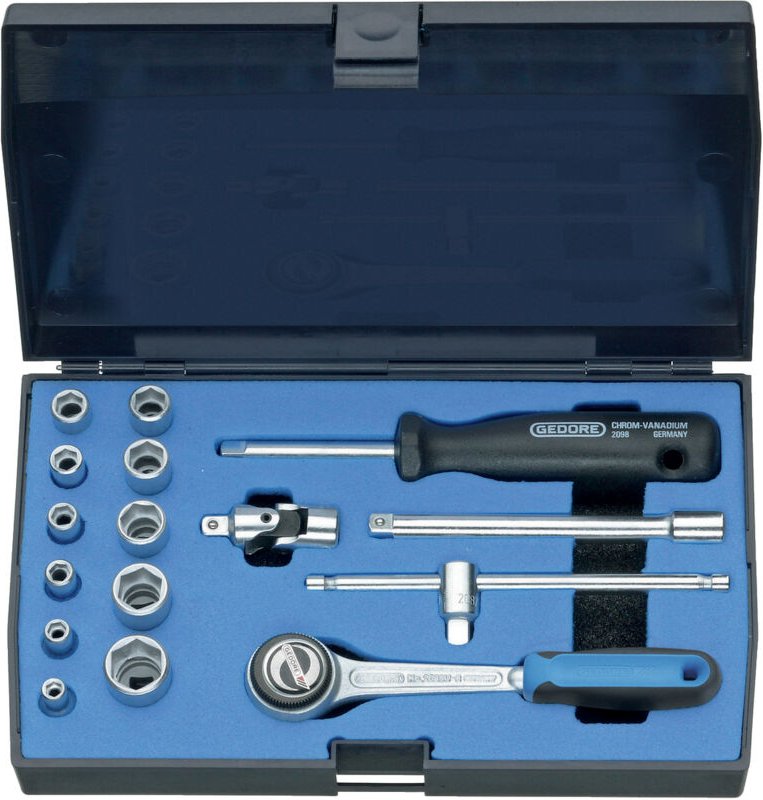 Steckschlüsselsatz 20 EMU-3 16-teilig 1/4 ″ Schlüsselweiten 4-13 mm Anzahl Zähne 72 6-Kant